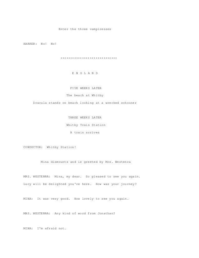 Dracula playscript word
