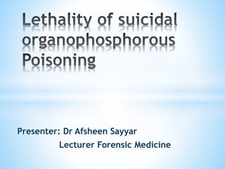 Presenter: Dr Afsheen Sayyar
Lecturer Forensic Medicine
 