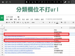 分類欄位不打url
 