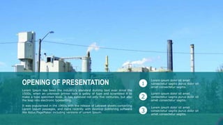 OPENING OF PRESENTATION
Lorem Ipsum has been the industry's standard dummy text ever since the
1500s, when an unknown printer took a galley of type and scrambled it to
make a type specimen book. It has survived not only five centuries, but also
the leap into electronic typesetting.
It was popularised in the 1960s with the release of Letraset sheets containing
Lorem Ipsum passages, and more recently with desktop publishing software
like Aldus PageMaker including versions of Lorem Ipsum.
Lorem ipsum dolor sit amet
consectetur sagitis purus dolor sit
amet consectetur sagitis.
Lorem ipsum dolor sit amet
consectetur sagitis purus dolor sit
amet consectetur sagitis.
Lorem ipsum dolor sit amet
consectetur sagitis purus dolor sit
amet consectetur sagitis.
1
2
3
 