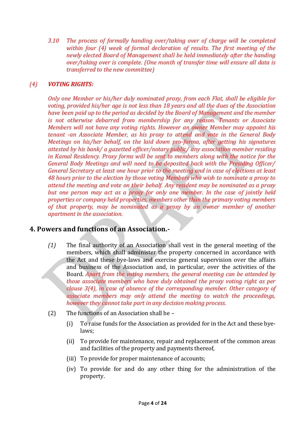 Draft Copy of bye laws kamal residency 10th march12