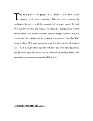 Building Linux IPv6 DNS Server (Draft Copy)