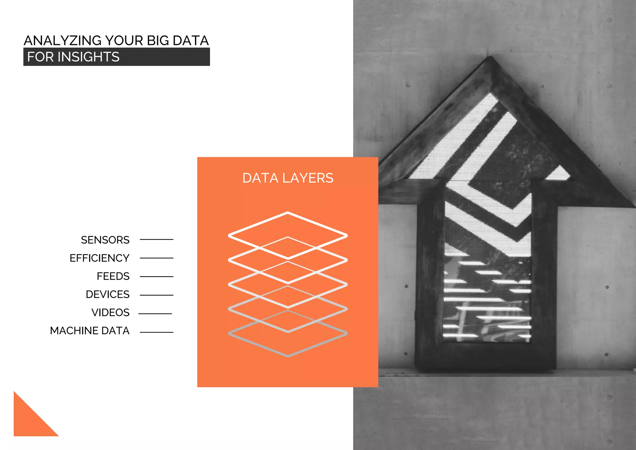 DATA LAYERS
SENSORS
EFFICIENCY
FEEDS
DEVICES
VIDEOS
MACHINE DATA
ANALYZING YOUR BIG DATA
FOR INSIGHTS
 