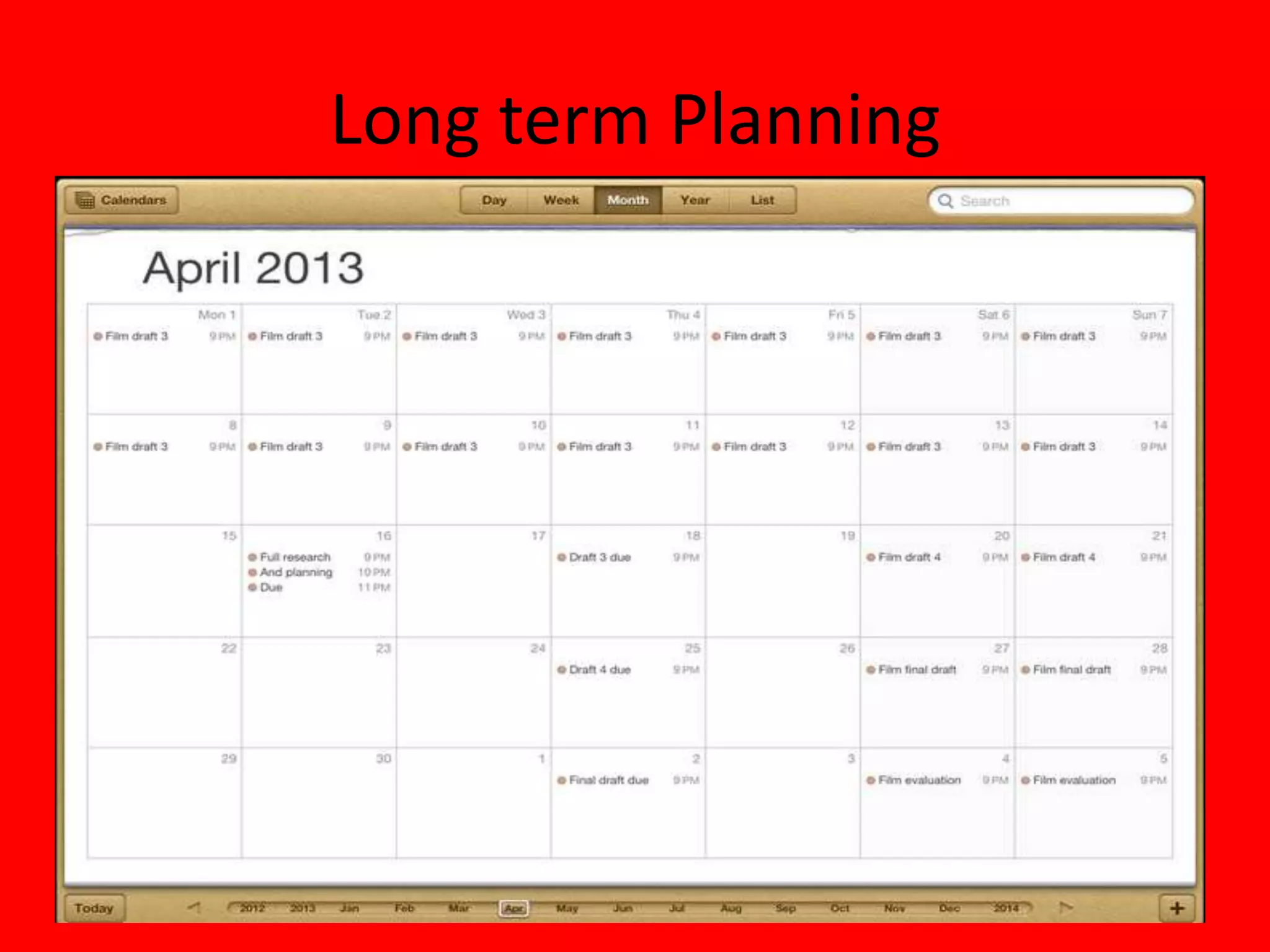 Long term Planning
 