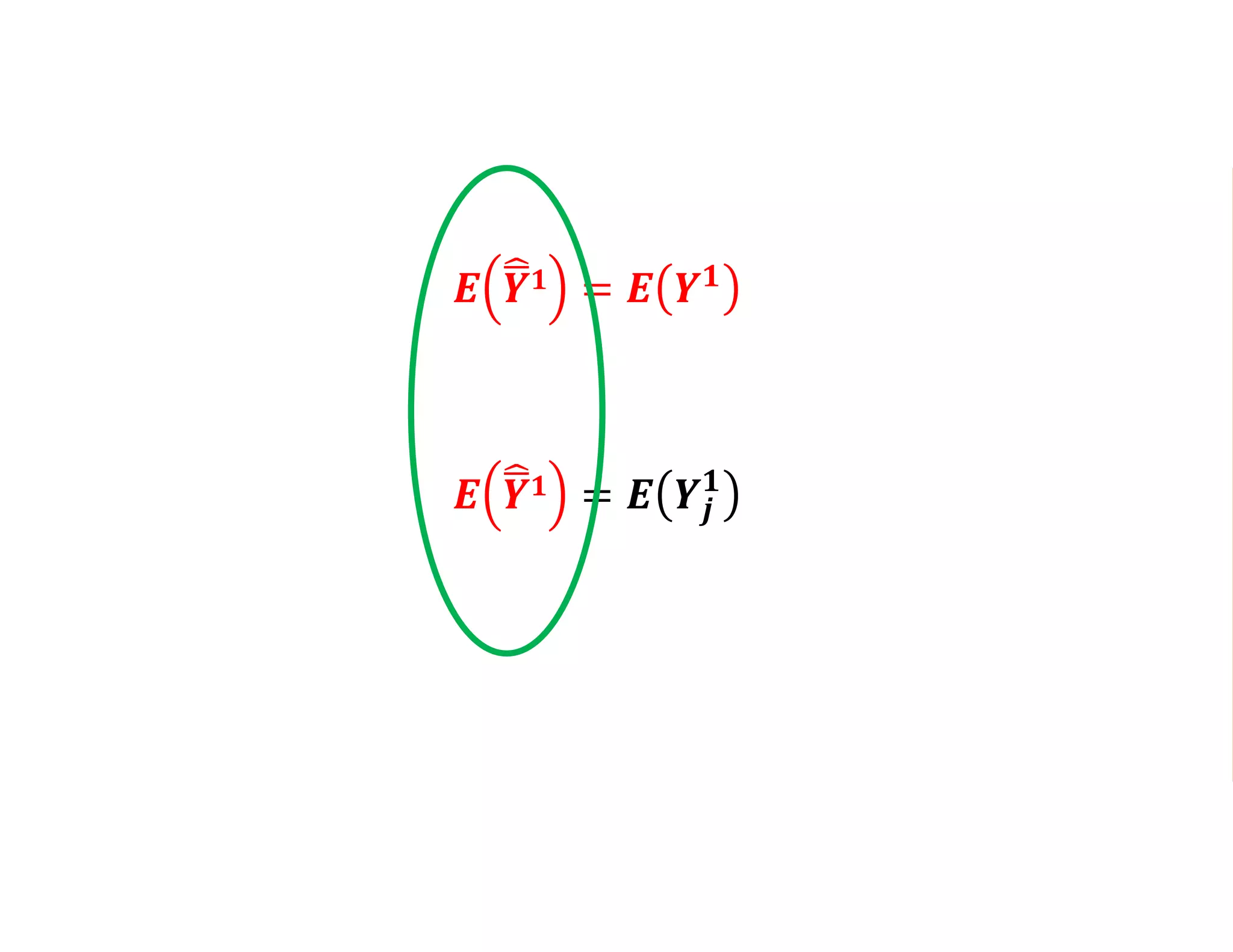 𝑬 𝒀 𝟏 = 𝑬 𝒀𝒋
𝟏
𝑬 𝒀 𝟏 = 𝑬 𝒀 𝟏
𝑬 𝒀𝒋
𝟏
= 𝑬 𝒀 𝟏
 