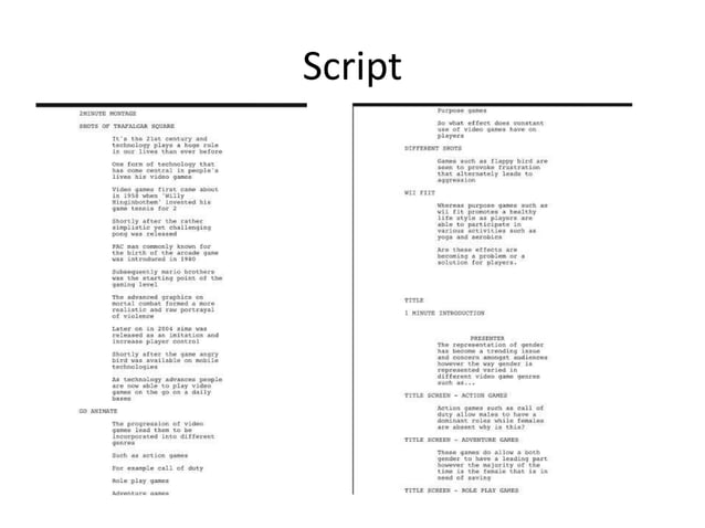 Draft 4 timeline and script | PPT