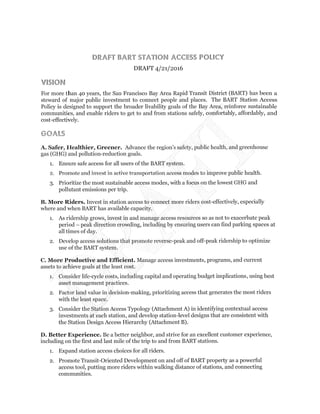 BART draft station access policy