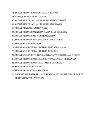 Contoh Akta Notaris Surat Surat Perjanjian Dan Pernyataan