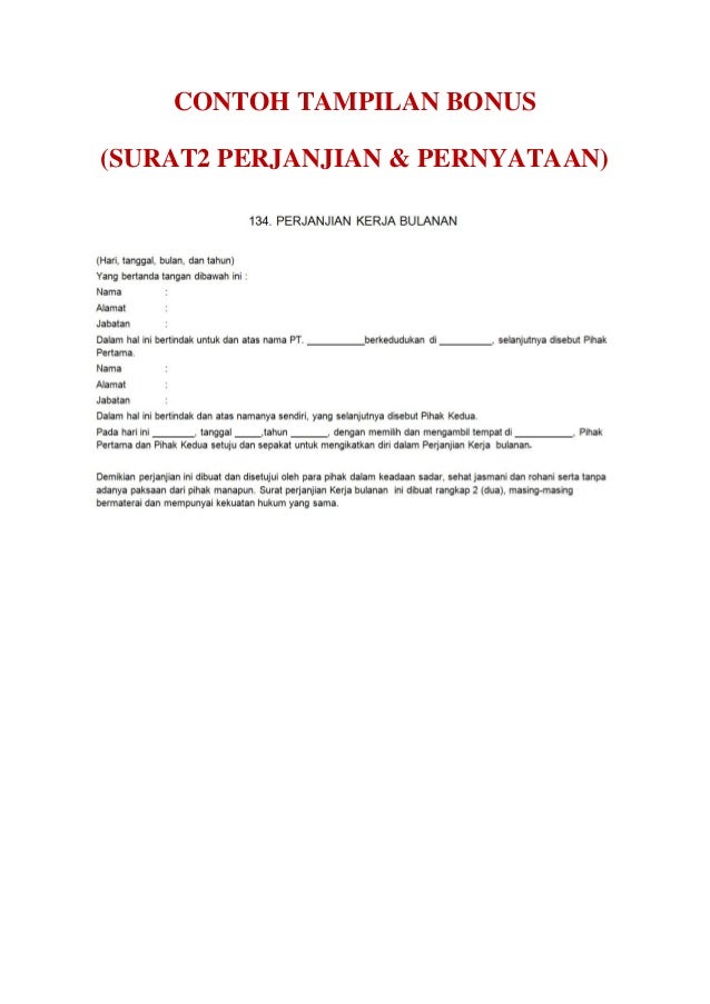 Contoh Akta Notaris Surat Surat Perjanjian Dan Pernyataan