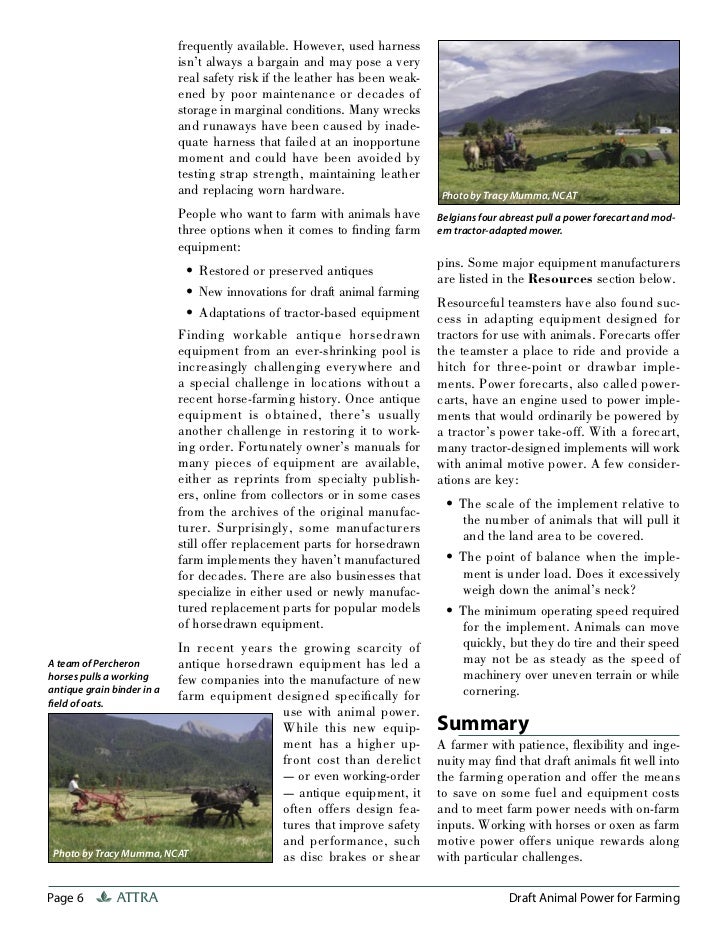Draft Animal Power for Farming