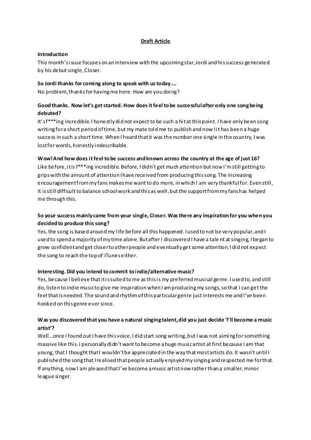 draft article magazine magazine article format
