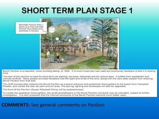 COMMENTS: See general comments on Pavilion
SHORT TERM PLAN STAGE 1
 