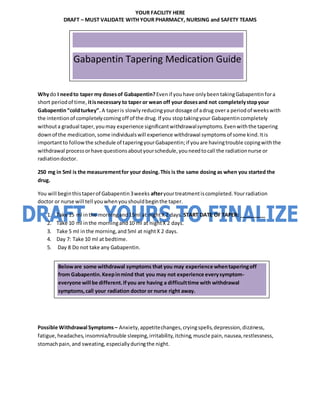 gabapentin taper