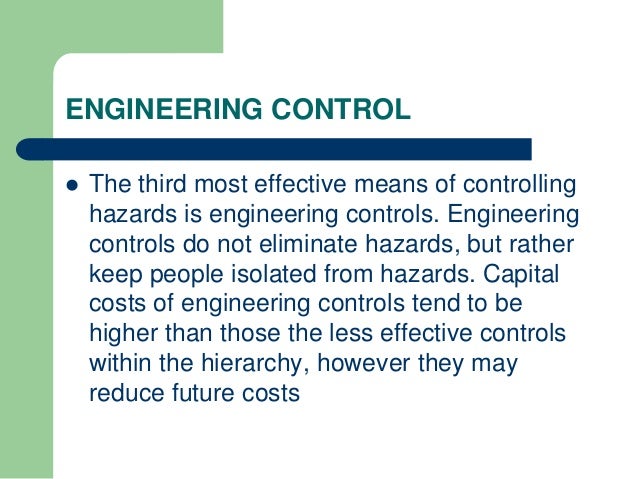 Draft hierarchy of controls