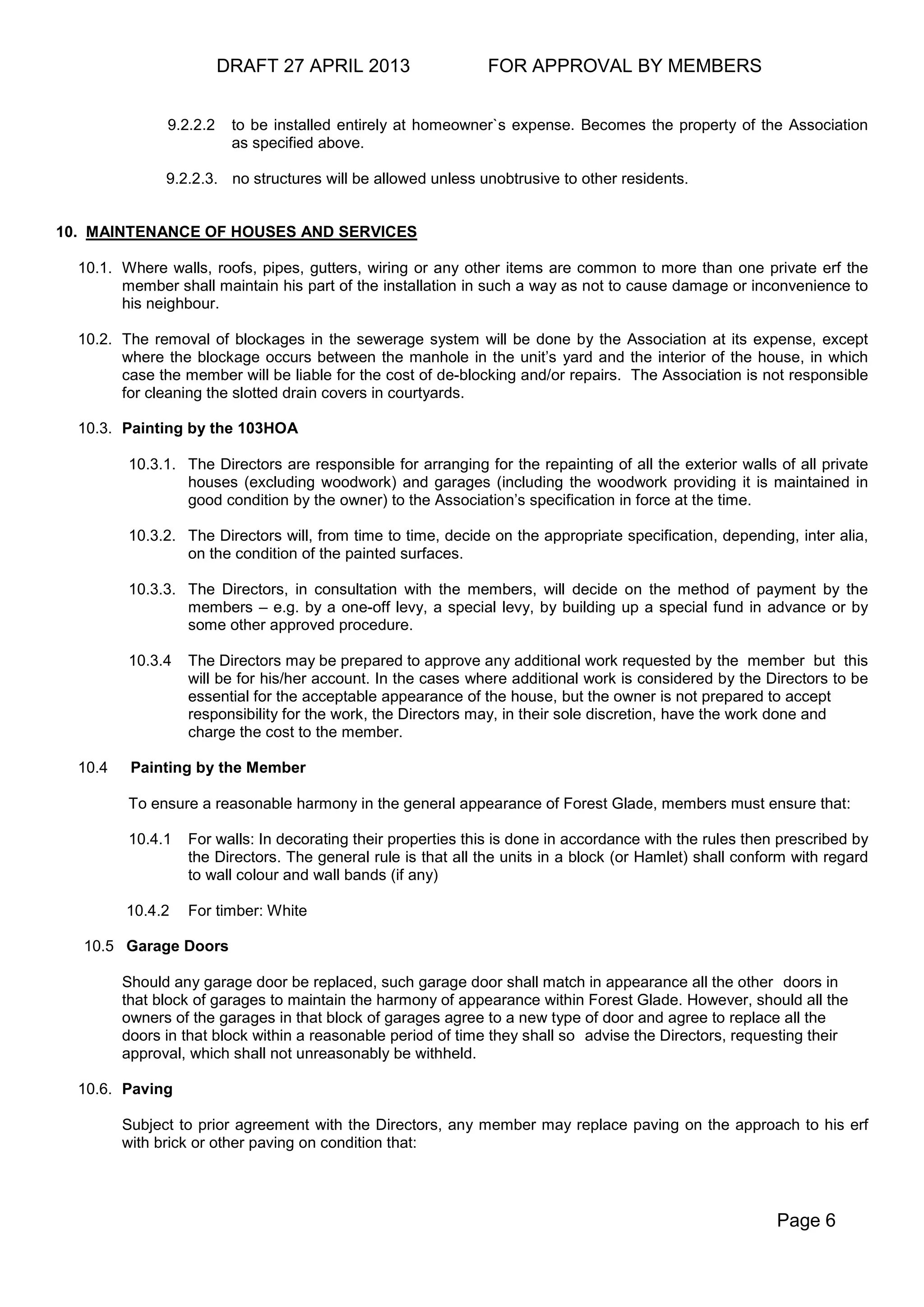 Forest Glade Estate Draft HOA Rules PDF