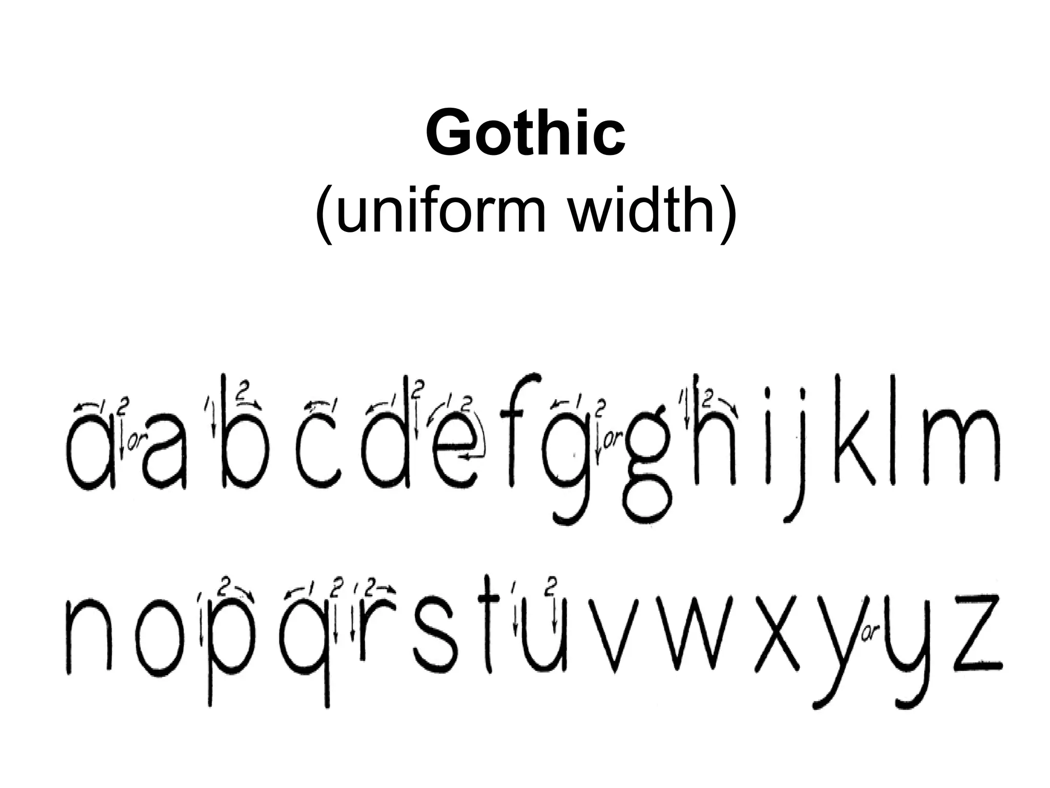 Gothic
(uniform width)
 