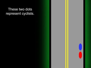 These two dots represent cyclists. 