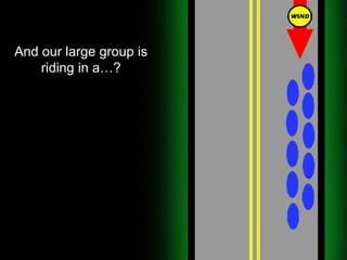 And our large group is riding in a…? 