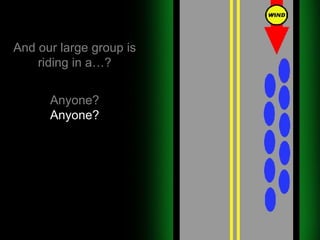 And our large group is riding in a…? Anyone? Anyone? 