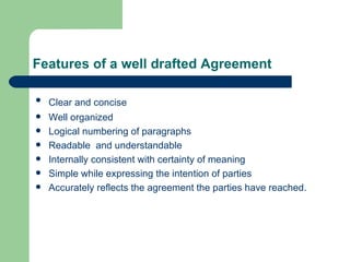 Drafting Of Agreements | PPT