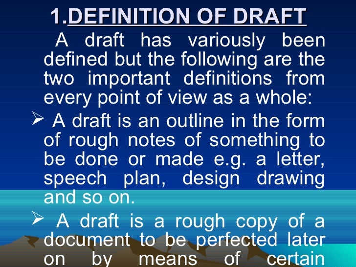 29 DRAFT LETTER DEFINITION - DraftLetter