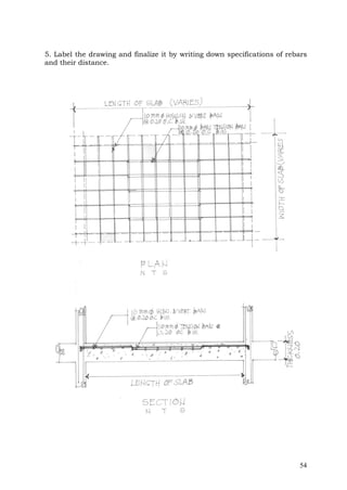 5. Label the drawing and finalize it by writing down specifications of rebars
and their distance.

54

 