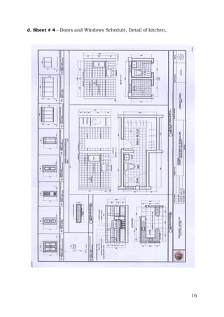 d. Sheet # 4 - Doors and Windows Schedule, Detail of kitchen,

16

 