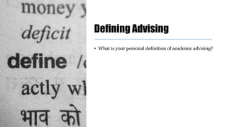 Advising Definition Drafting Your Philosophy Presentation.pptx