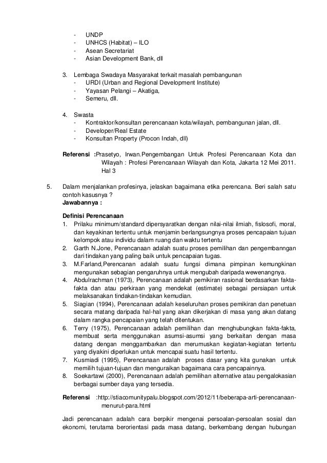 Lingkup Penataan dan Perencanaan Ruang & Profesi Perencana