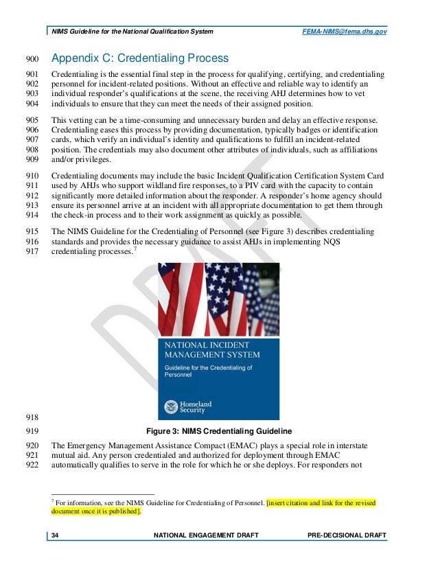 National Incident Management System NIMS NQS DRAFT