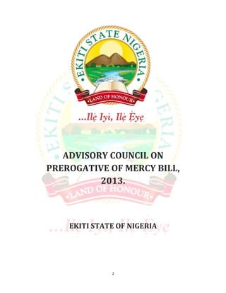 Draft Of Ekiti State Prerogative Of Mercy Bill | PDF