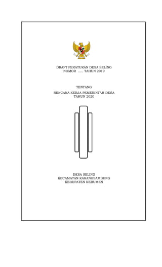 Draft perdes rkp desa 2020 | PDF