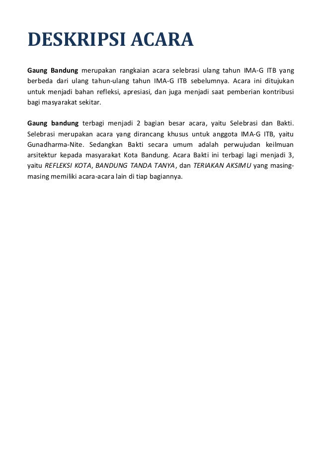 Draft Proposal Gaung Bandung Draft Proposal Gaung Bandung