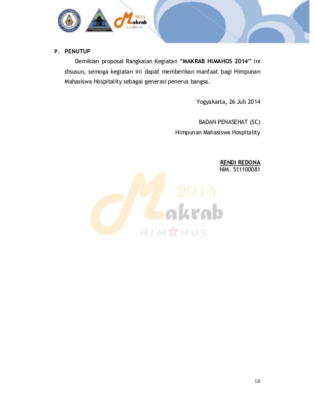 DRAF PROPOSAL MAKRAB HIMPUNAN MAHASISWA HOSPITALITY