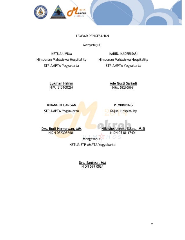 DRAF PROPOSAL MAKRAB HIMPUNAN MAHASISWA HOSPITALITY