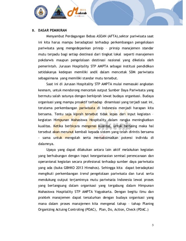 DRAF PROPOSAL MAKRAB HIMPUNAN MAHASISWA HOSPITALITY