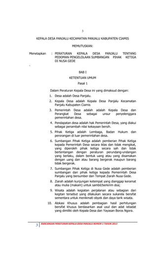 Draft Rancangan Perkades Tentang Pengelolaan Nusa Gede