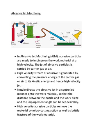 Abrasive jet machining | DOCX | Physics | Science