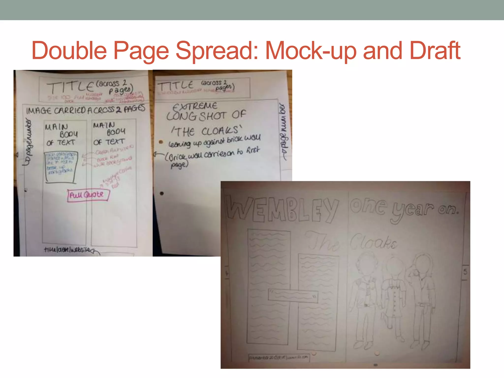 Double Page Spread: Mock-up and Draft
 