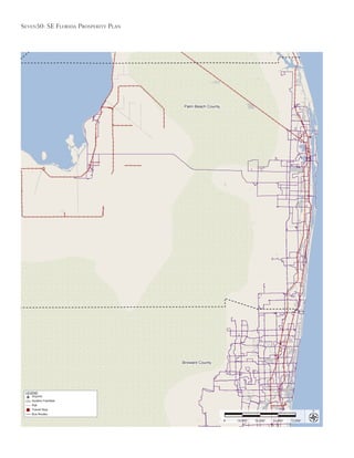 Seven50: Se Florida ProSPerity Plan
18,000’ 36,000’ 54,000’ 72,000’0
Palm Beach County
Broward County
LEGEND
Airports
Aviation Facilities
Rail
Transit Stop
Bus Routes
 