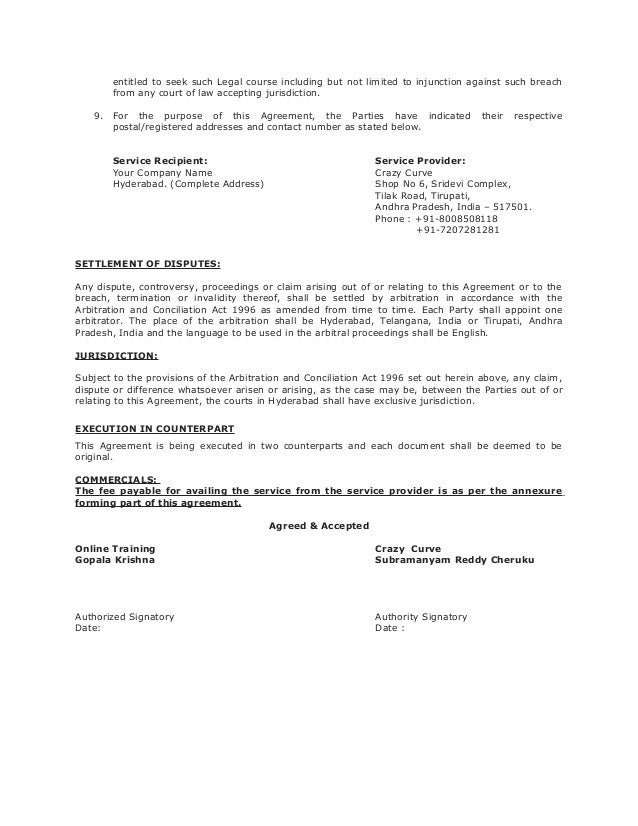 Draft service agreement