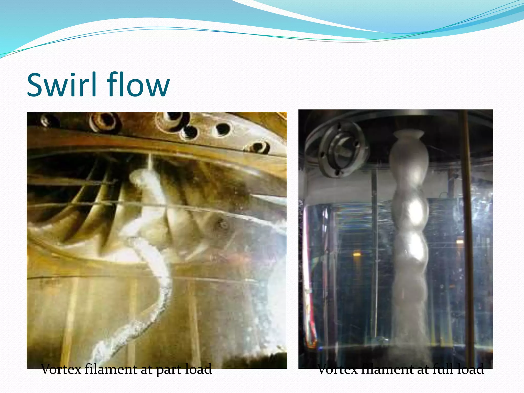 Swirl flow
Vortex filament at part load Vortex filament at full load
 