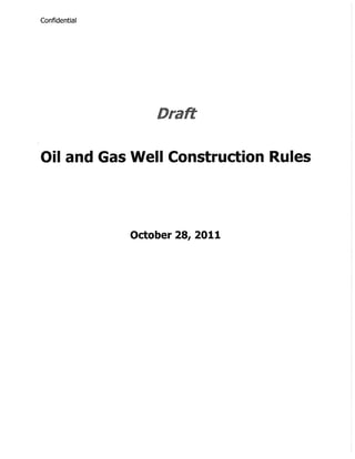 Ohio Oil and Gas Well Construction Rules - Draft