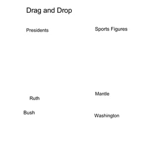 Presidents Sports Figures Washington Mantle Bush Drag and Drop Ruth 