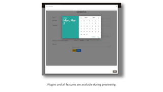 Plugins and all features are available during previewing
 