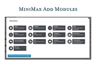 MiniMax Add Modules
 