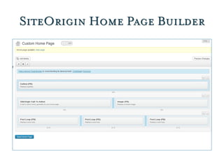 SiteOrigin Home Page Builder
 