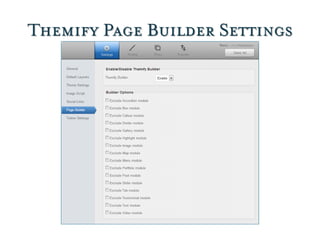 Themify Page Builder Settings
 