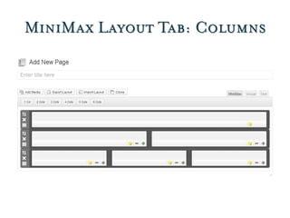 MiniMax Layout Tab: Columns
 