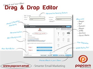 Drag drop-editor - All New popcorn Email Marketing 
